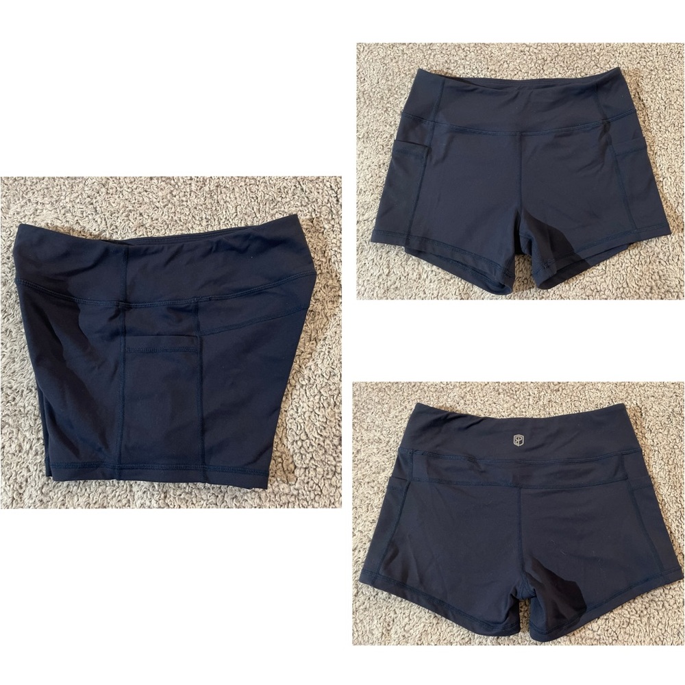 Original Born Primitive X-small Workout Athletic Shorts w/Side Pockets Navy Blue